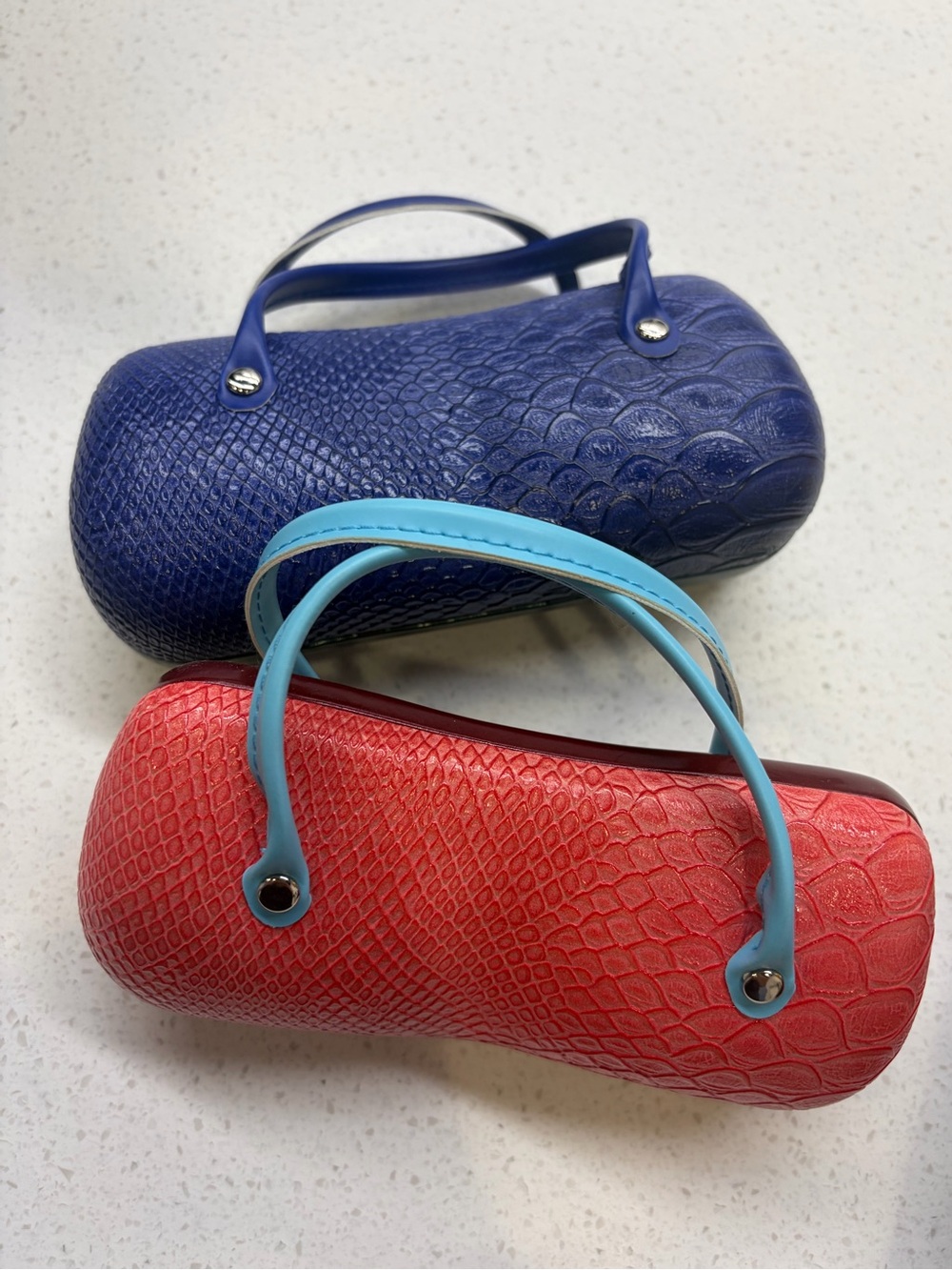 2 BOZ by JF Rey Purse-Shaped Hard Eyeglass Cases with Handles- Multicolored